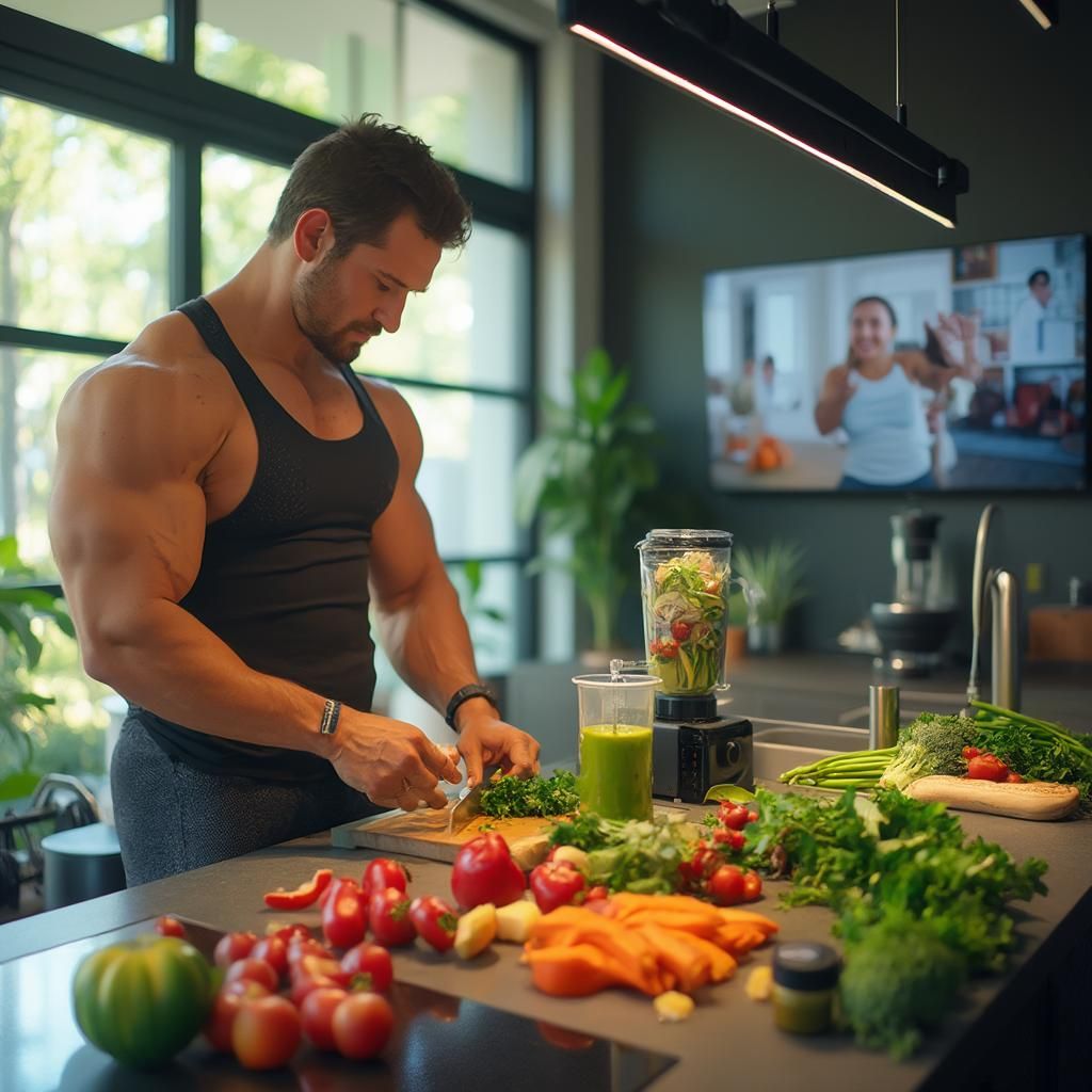 Stylized calm work surface with plant and water